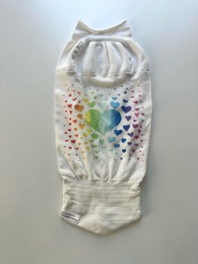 Swaddelini White Rainbow Swaddle Sleep Sack, size Small (6-12 lbs)